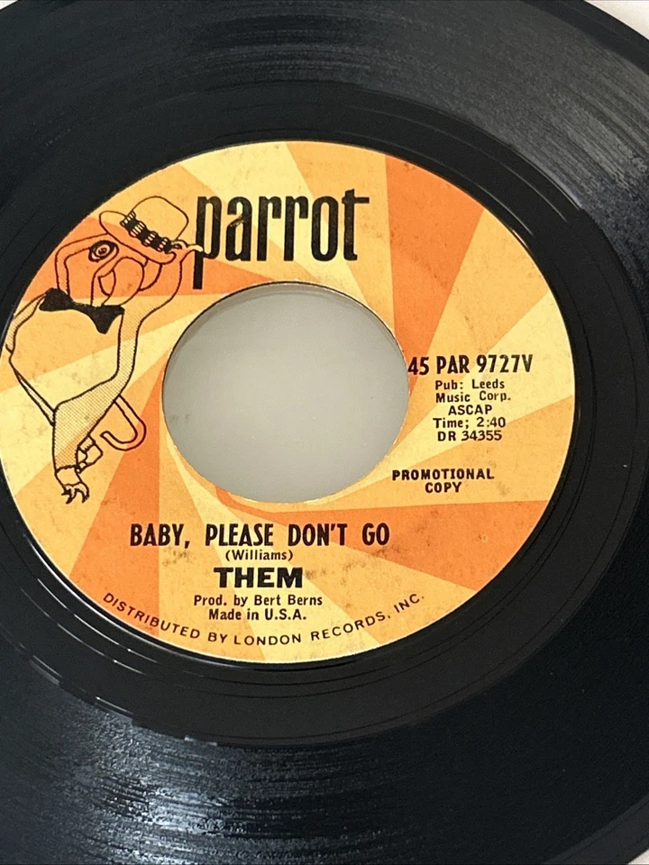 THEM / VAN MORRISON Gloria/Please Don’t Go Parrot Records Promotional Copy 45 Foto 4 de 4