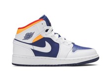 Air Jordan Air Jordan 1 Mid GS 'White Deep Royal Blue' 554725-131 Kids Shoes