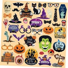 Happy Photo Booth Props - 38 Pcs Trick or Treat Photo Props Set, Halloween
