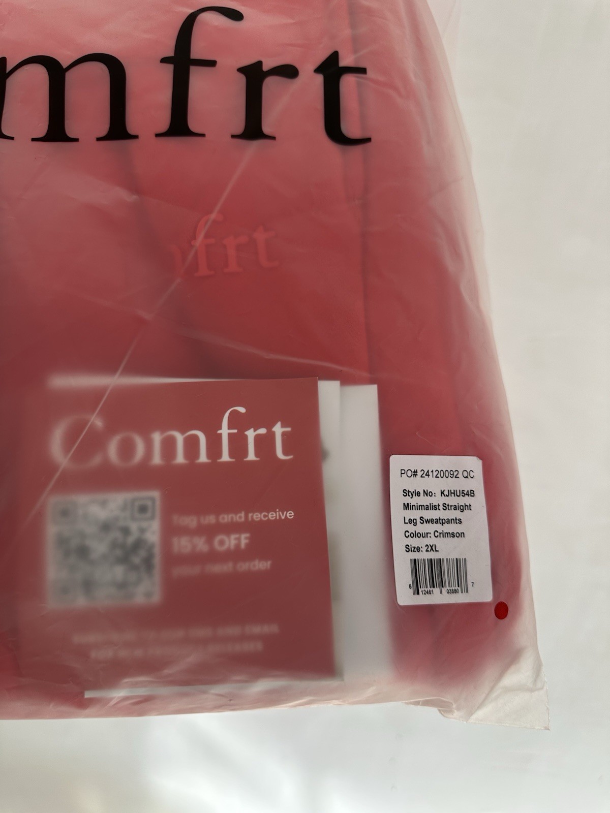 Comfrt Signature Hoodie Outfit Size 2XL XXL Unisex Sweatpants Sweatshirt Red