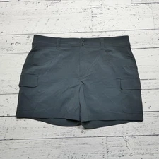 Eddie Bauer Shorts Womens 18 Gray Stretch Cargo Hiking Quick Dry Nylon Spandex