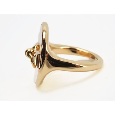 Hermes Corrier De Cyan Do Stud Scarf Ring Fastening Rose