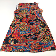 Tommy Hilfiger 14 Back Zip Abstract Paisley All Over Print Sheath Dress MINT