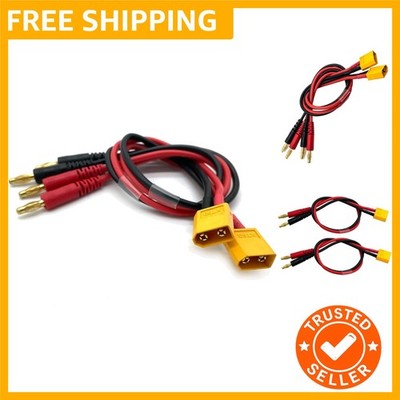 Advanced 14 AWG XT60 to 4mm Banana Lead Adapter Cable - Tangle-Free, Pack of 2