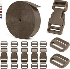 Buckle and Strap Set, 10 Yards Polyester Webbing Strap with 6 Dual Adjustable...