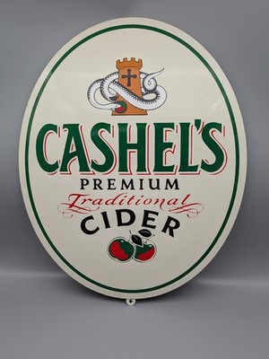 Vintage Cashel's Premium Traditional Cider Werbe Schild Emaille 