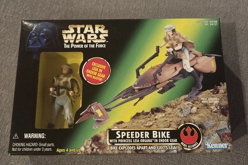 Star Wars 1997 POTF Speeder Bike with Princess Leia Organa in Endor Gear
