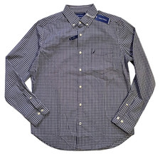 NWT 79 NAUTICA Men S WRINKLE RESIST Stretch Navy PLAID SHIRT W5753M