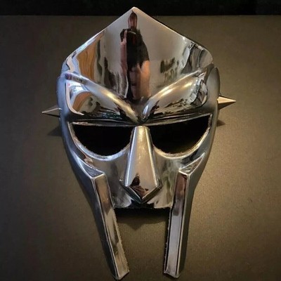MF Doom Gladiator Maske Vintage Style Stahl Leder Streifen Maske Face Armor