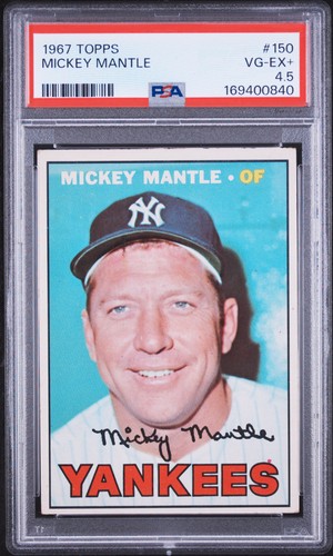1967 TOPPS #150 MICKEY MANTLE PSA 4.5