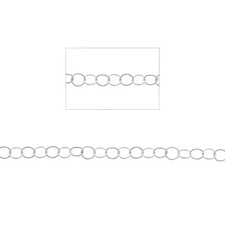 Sterling Silver, Braided Round Link Chain, 1ft, Chain by the Foot