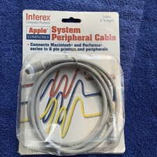 Vintage Eight Pin Mini Din Cable for Apple Macintosh; new on card