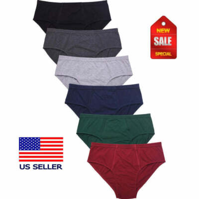 3 or 6 MEN BIKINI BRIEFS LOW RISE COTTON Plain COLORS UNDERWEAR S,M,L,XL