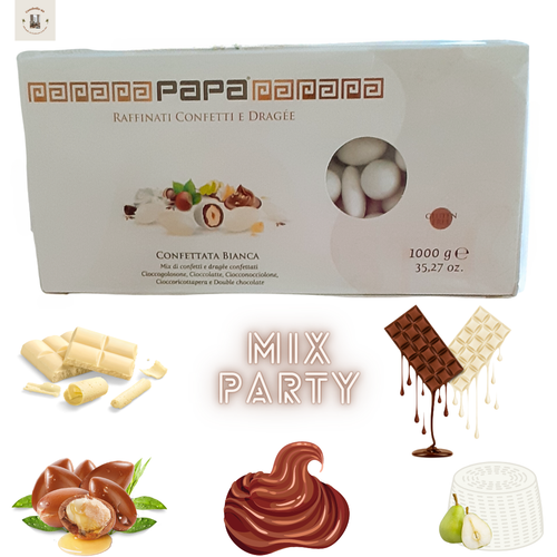 Papa Confetti, Confettata Bianca 5 gusti, mix dragees alle creme 1 kg