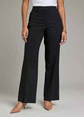 Freemans Smooth & Shape Wide Leg Black Trousers   PLUS Size UK 28S   (FJ47-40)