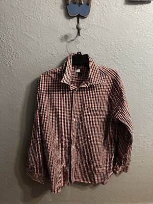 Tommy Hilfiger Button Down Blue Red White Long Sleeve Size Large Mens