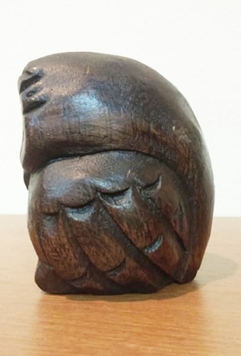 Eule Holz handgeschnitzt Wohndeko Statue Figur Skulptur - Bild 4 von 11