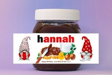 Personalised Spoof Nutella Label/Sticker Love Heart Gonk Birthday Gift