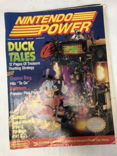 Nintendo Power September October 1989 Duck Tales NES Cover Missing Poster Guide - Zdjęcie 1 z 12