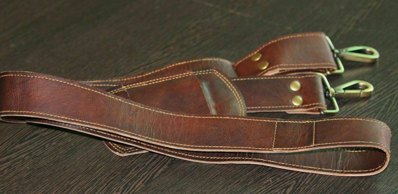 New Brown Distressed Leather Replacement Shoulder Strap Mess