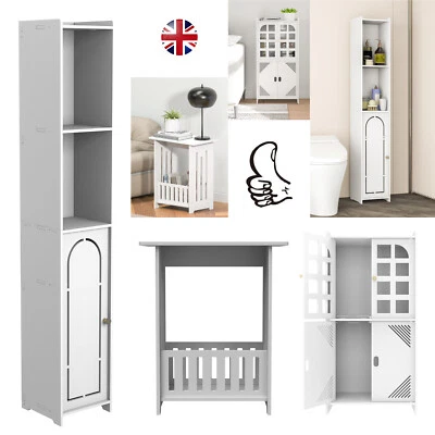 DAYPLUYS White Waterproof Bathroom Storage Cabinet Free Standing Cabinet Organizer Unit