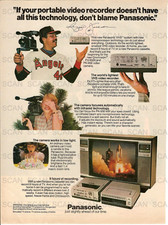 1982 Panasonic VHS Cameras, Video Recorders Vintage Magazine Ad Reggie Jackson