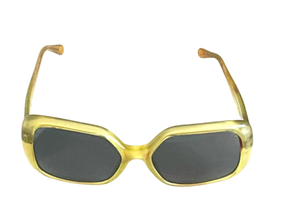 Vintage 1960s Piave Italy Translucent Straw Grass Bugeye Sunglasses 1960 main image 2
