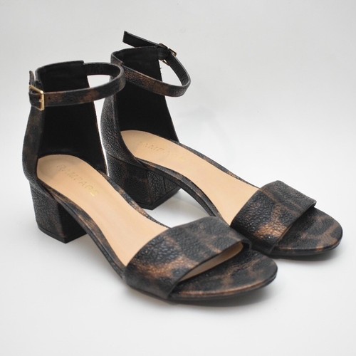 leopard print short heels