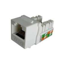CAT6A 10G Network RJ45 110 Punch Down 8P8C Keystone Modular Snap-In Jack White