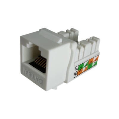 CAT6A 10G Network RJ45 110 Punch Down 8P8C Keystone Modular Snap-In Jack White