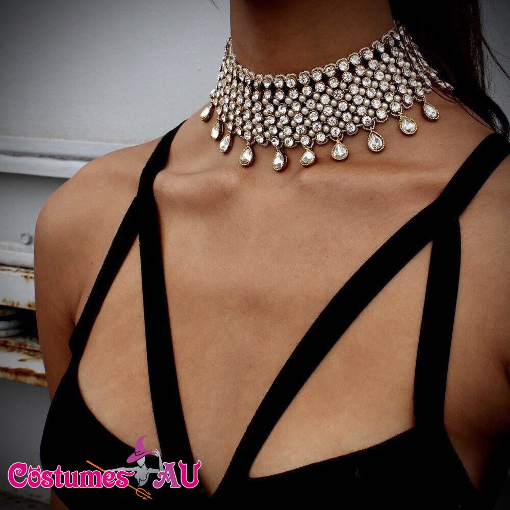 Diamond Crystal Rhinestone Choker Necklace Wedding Gatsby