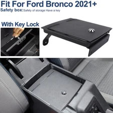 Center Console Key Lock Safe Box Armrest Storage Case Bin For Ford Bronco 2021+