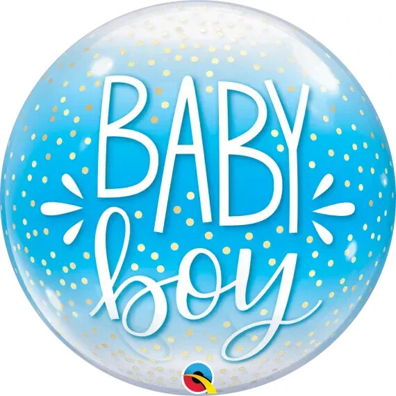 Baby Boy Bubble 22inch Balloon in a Box