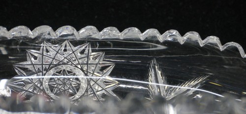 OLD CANADIAN-AMERICAN BRILLIANT CUT GLASS RELISH DISH w PINWHEELS, GOWANS, KENT - Picture 7 of 7