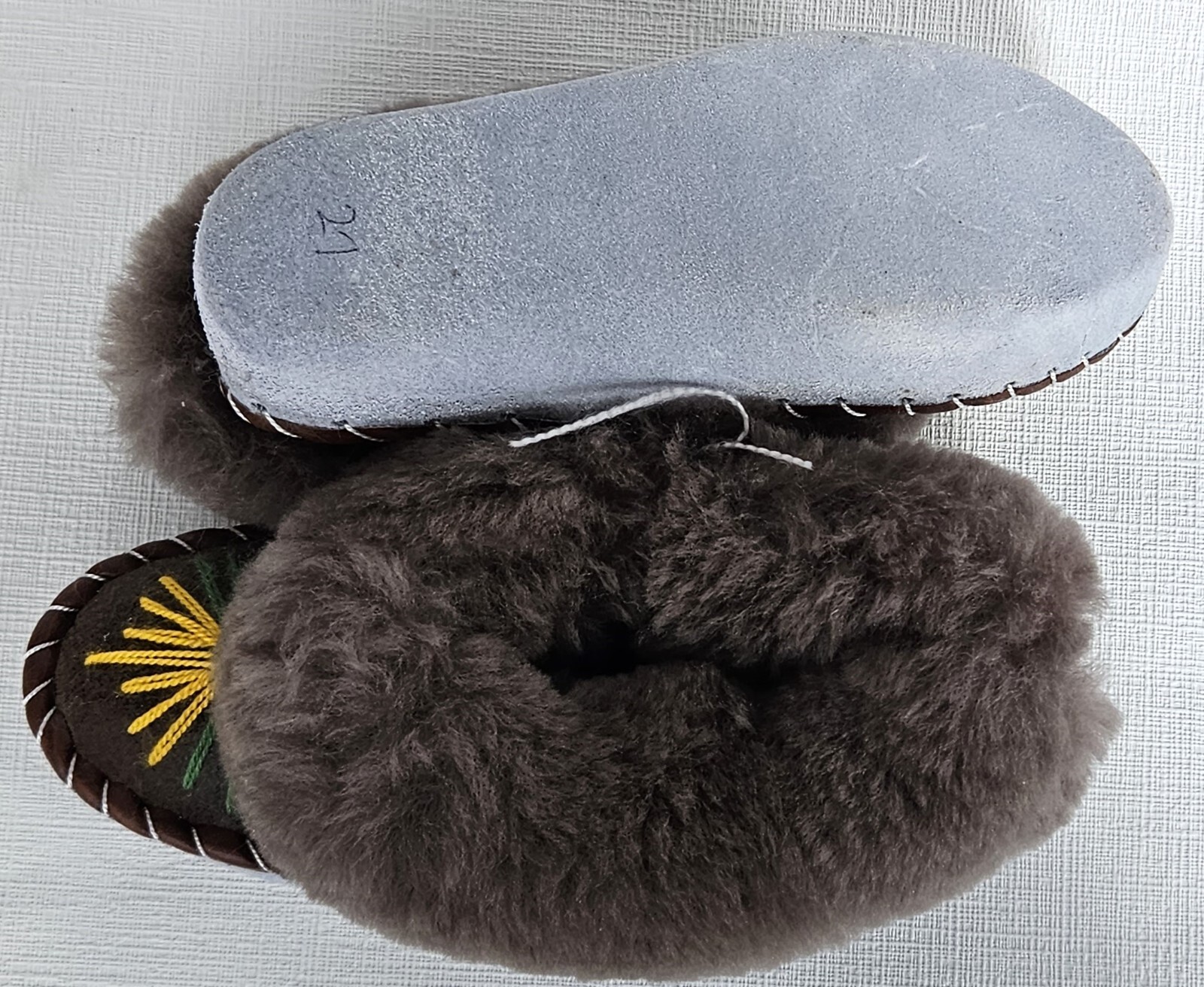 APL PELLICCIA DI AGNELLO PANTOFOLE CALDE taglia 32 NUOVE pelle di pecora pelle fatte a mano (9)