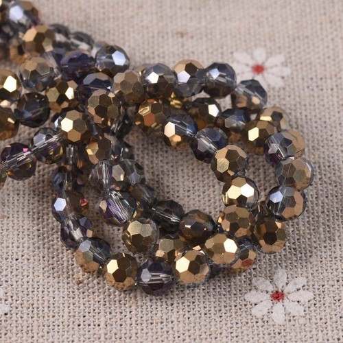 100pcs 6mm Round Sphere Ball Faceted Crystal Glass Loose Spacer Craft Beads lot - Picture 98 of 110