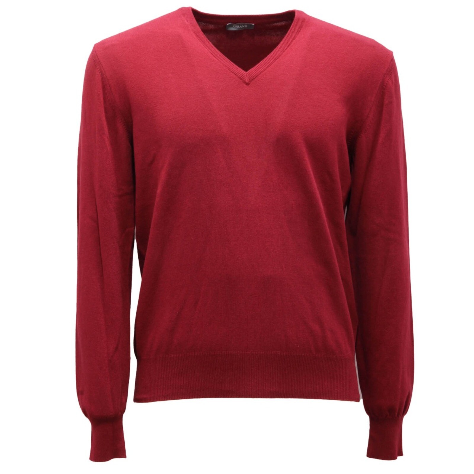 5920AI maglione uomo XBRAND man v-neck cotton sweater burgundy