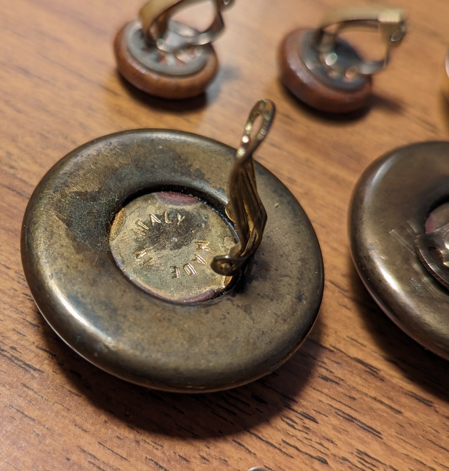 12 Pairs Of Vintage Costume Jewellery Clipon Earrings Inc. 1 Screwon