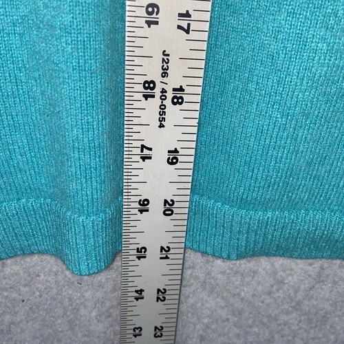 Talbots Sweater Womens Cashmere Small Petite Green Aqua Cozy Classic Minimalist - Picture 6 of 8
