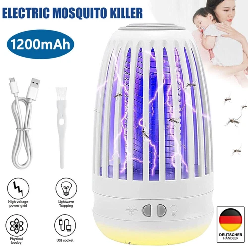 Moskito Killer Lampe UV Insektenvernichter Elektrisch LED Mückenfalle Licht AKKU