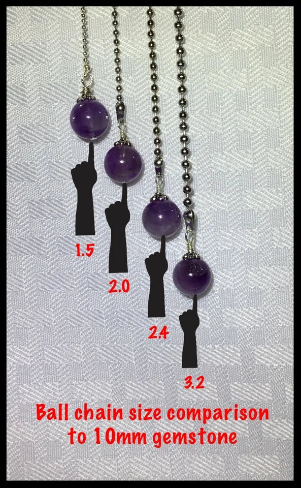 **Diseña el tuyo propio** Ventilador de techo de piedras preciosas semipreciosas Tirador de luz Foto 2 de 4