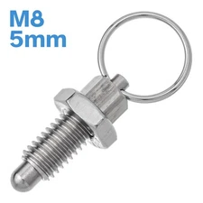 M8 x 5mm Retractable Indexing Spring Plunger Ball Head Stainless Steel Pin Bolt