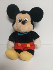 Vintage Knickerbocker Disney Mickey Mouse Blue Bow Tie 13" Plush Stuffed Toy
