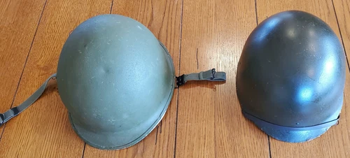 VINTAGE WWII WW2 US Army Military M1 Steel Helmet - Swivel Bale - Front Seam