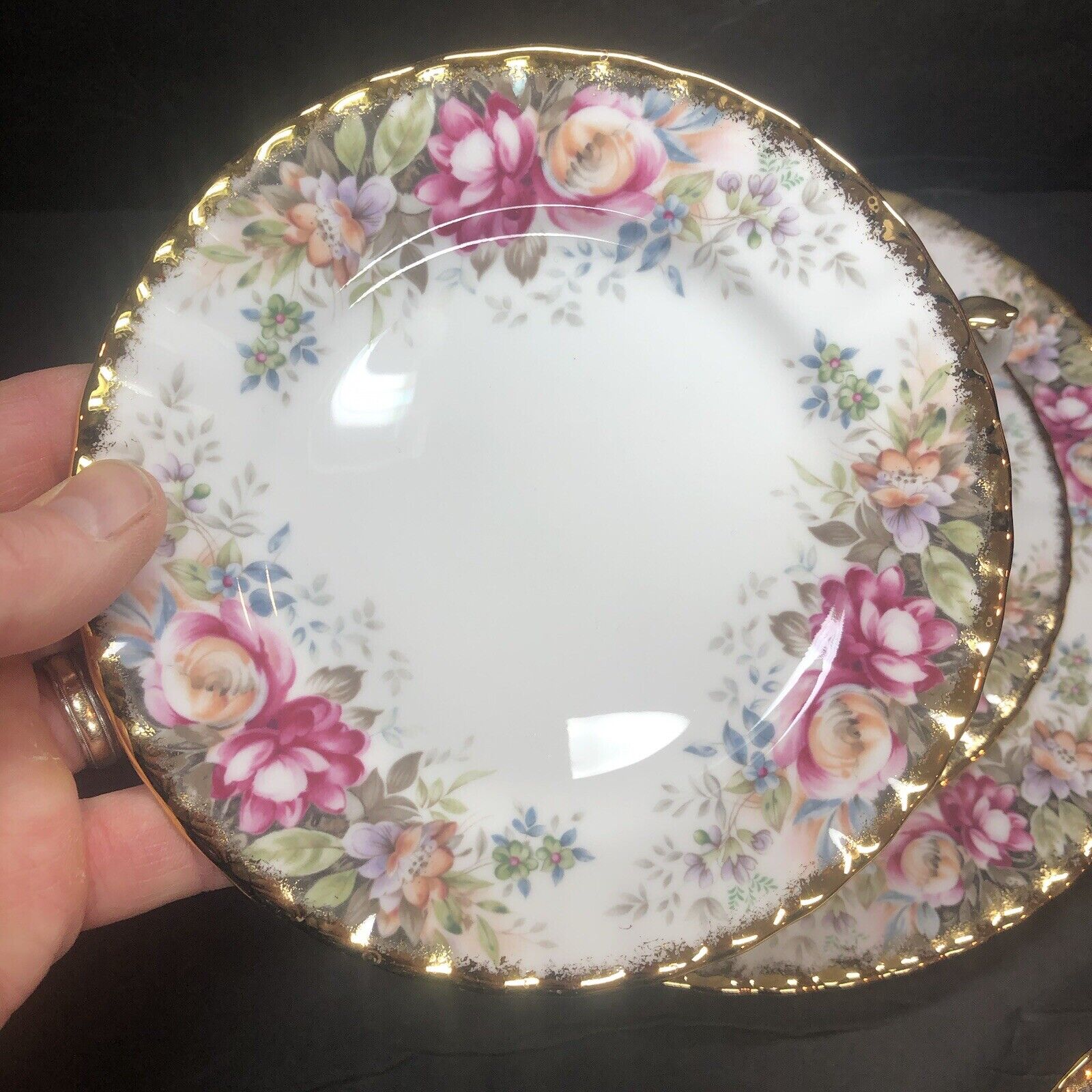 Lof of 2 ROYAL ALBERT AUTUMN ROSES 5 pc Place Settings, teacup saucer plates