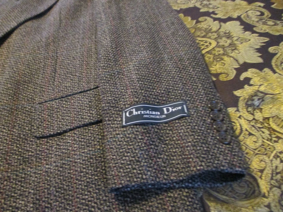 NUEVO CON ETIQUETAS BLAZER VINTAGE CHRISTIAN DIOR MONSIEUR LANA/TWEED 40 FAMOSO BARR - NUNCA USADO Foto 4 de 4