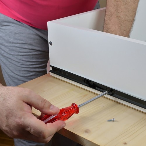 3 Pairs Schreibtisch Schiene Schubladenschienen Führung Tastaturhalterung - Bild 11 von 12