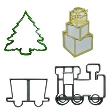 CHRISTMAS TRAIN AROUND TREE SET OF 4 COOKIE CUTTERS MADE IN USA PR1965