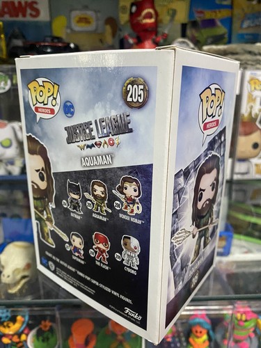 Funko POP! DC Justice League 2017 Aquaman #205 Box Ships With Soft Protector - Picture 6 of 13