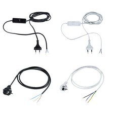 Anschlussleitung Zuleitung Euro-Stecker Netzkabel Stromkabel 2-polig und 3-polig